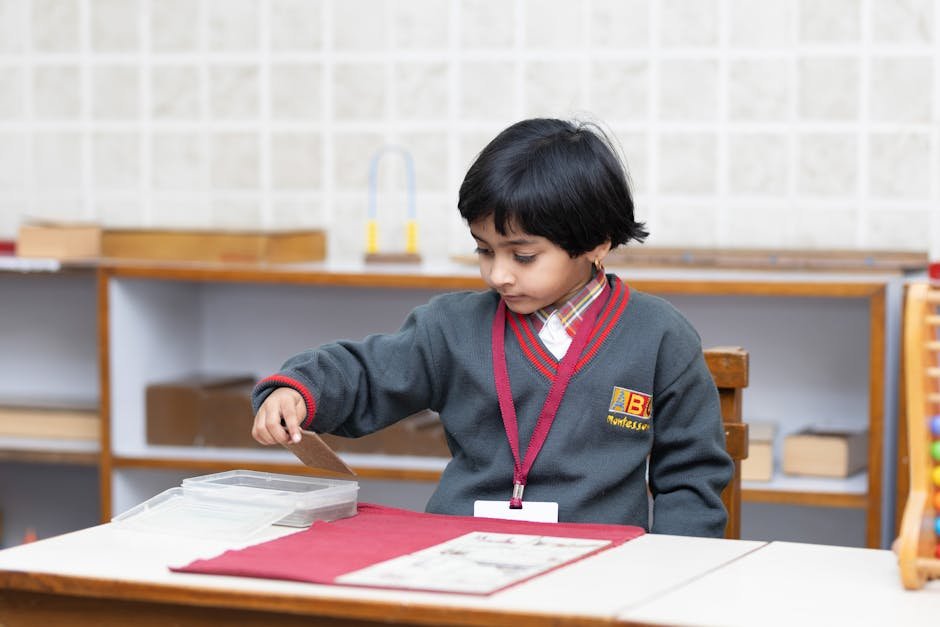 Child learning 11 for math learning