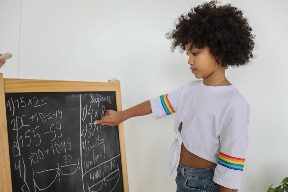 Child solving math for math learning
