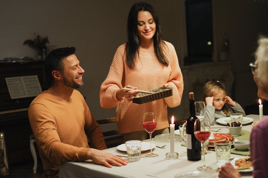 Family after dinner for math learning