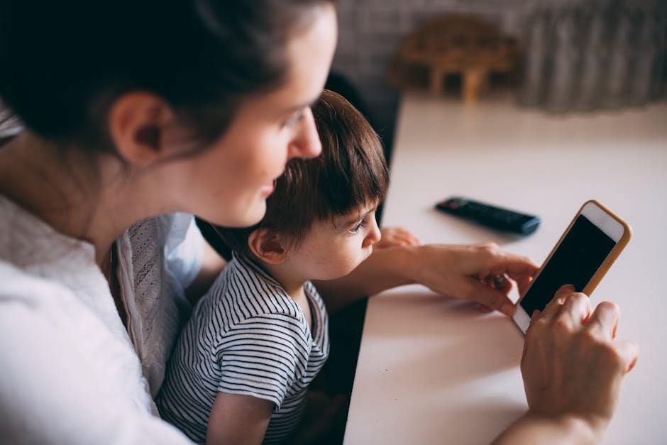 Child using app for math learning