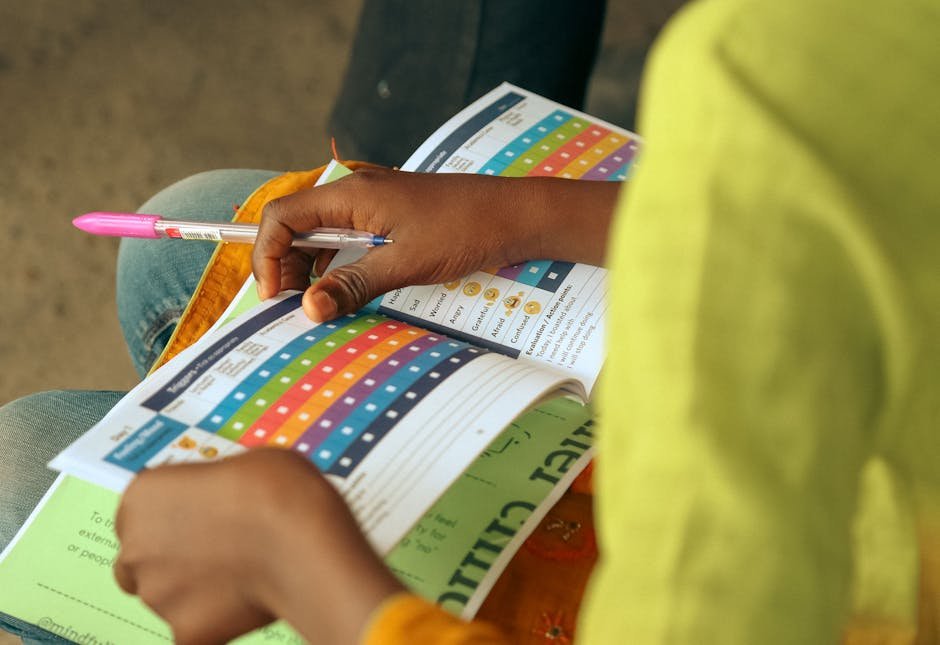 Child fractions workbook for math learning
