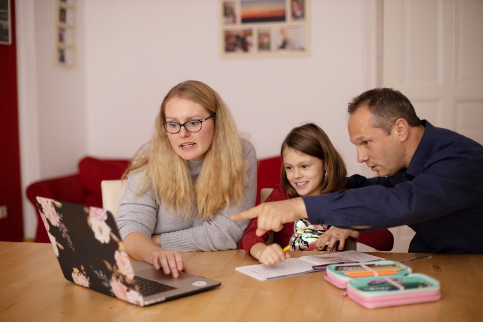 Parents helping multiplication for math learning