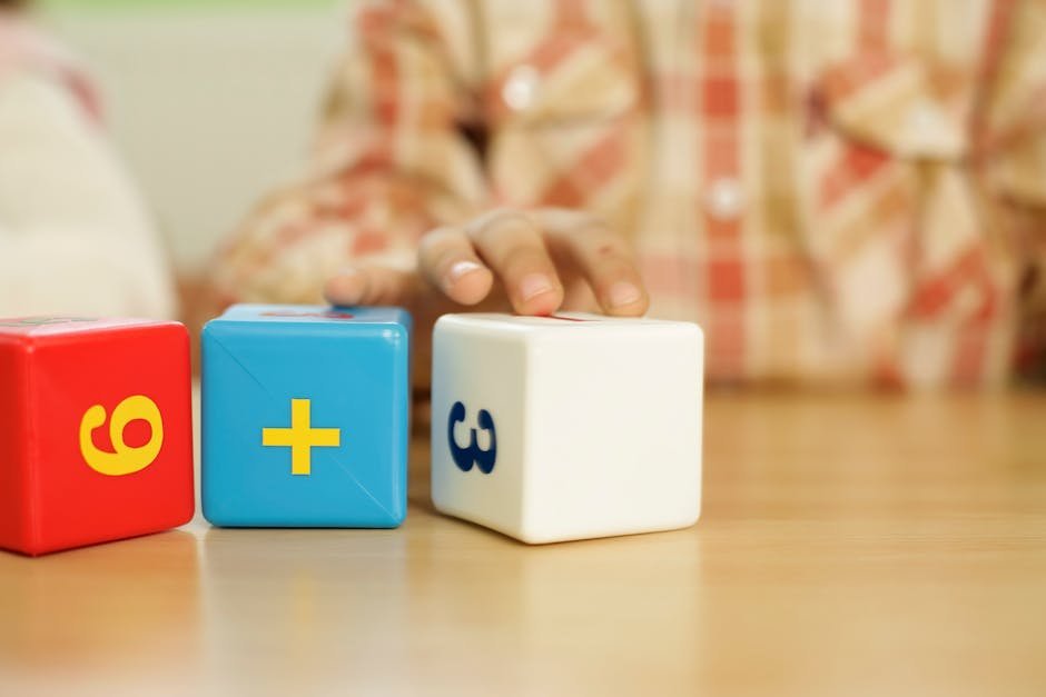 Child learning 6 for math learning