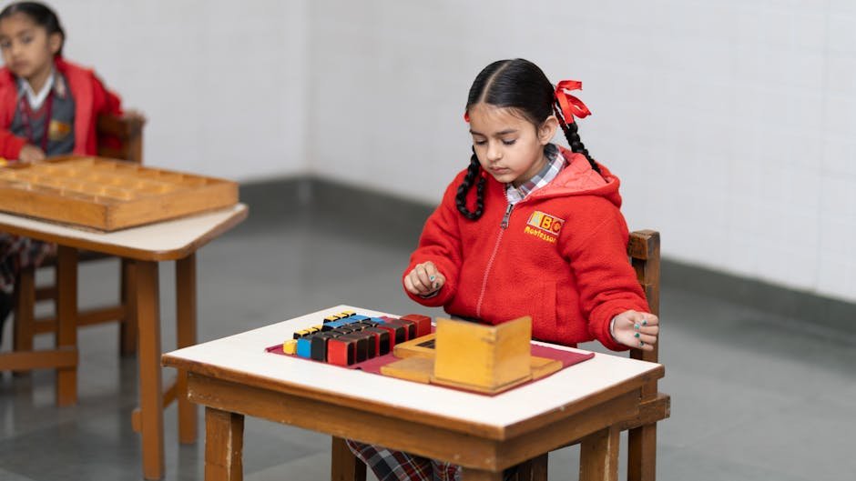 Child learning 8 for math learning