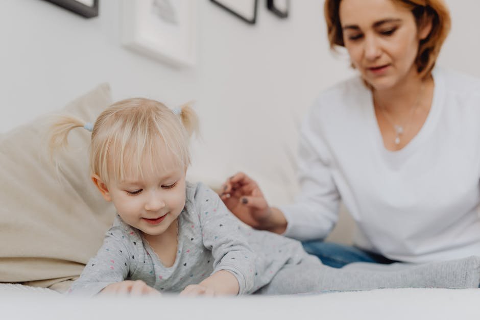 Parent quizzing child for math learning