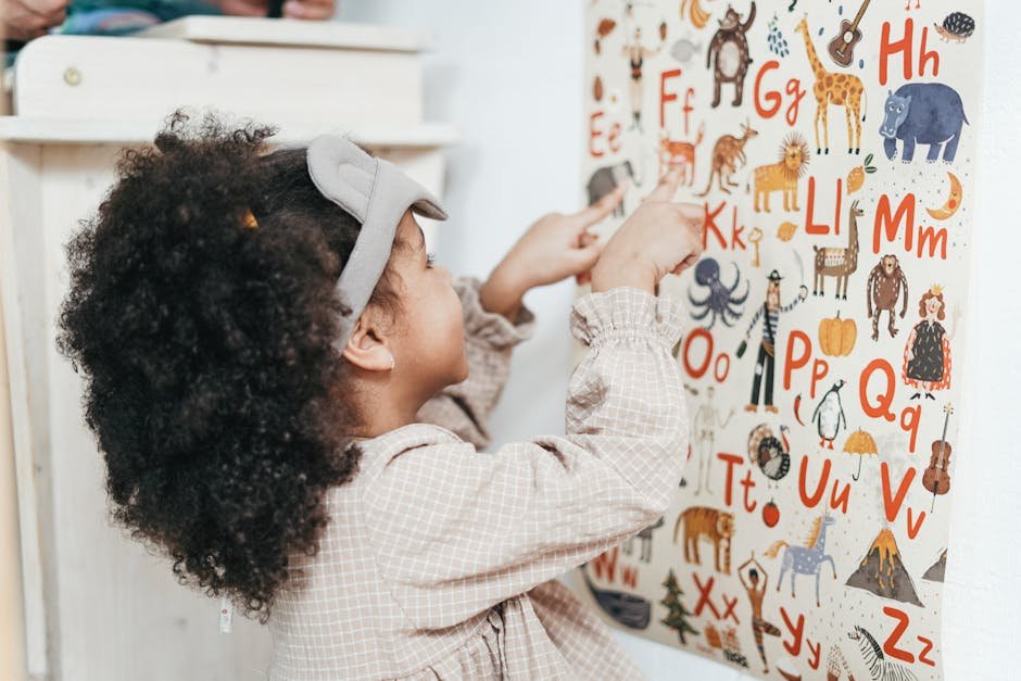 Child using chart for math learning