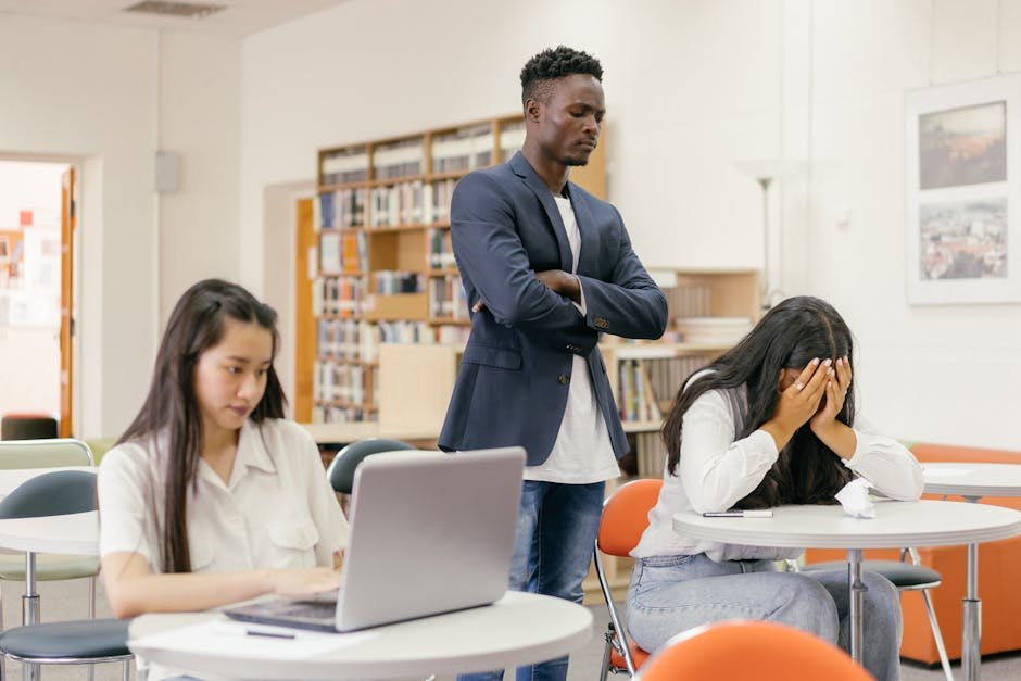 Upset teacher classroom for math learning