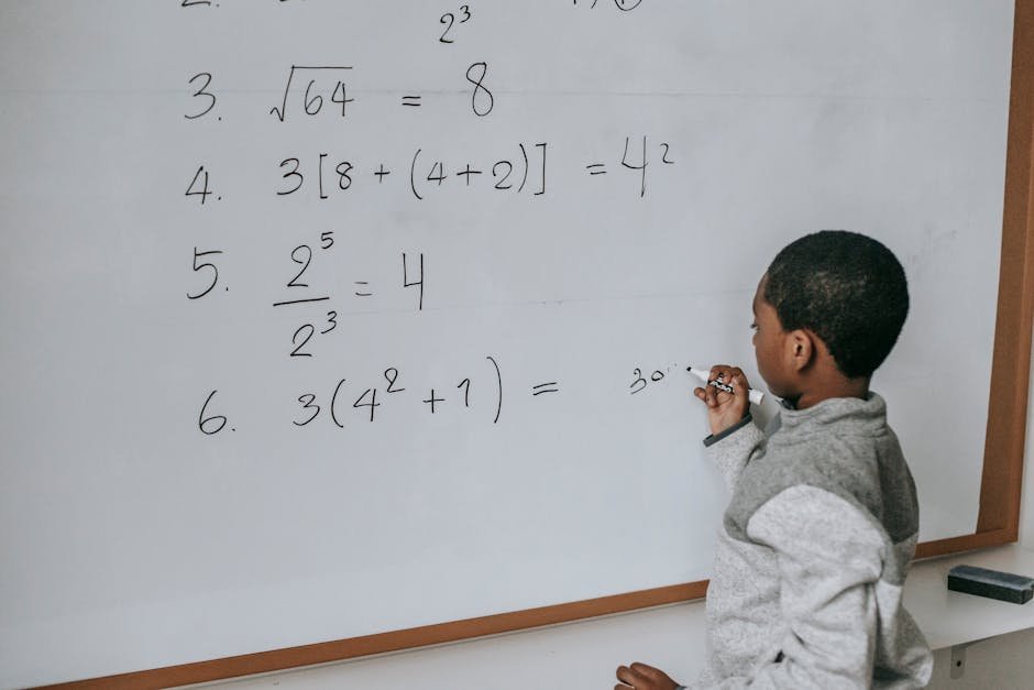 Whiteboard math child for math learning